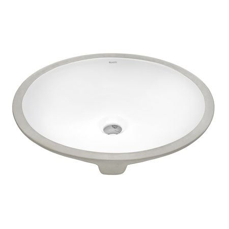 Ruvati 18"x14" Undermnt Bathroom Vanity Sink White Oval Ceramic W/ Overflow RVB0619